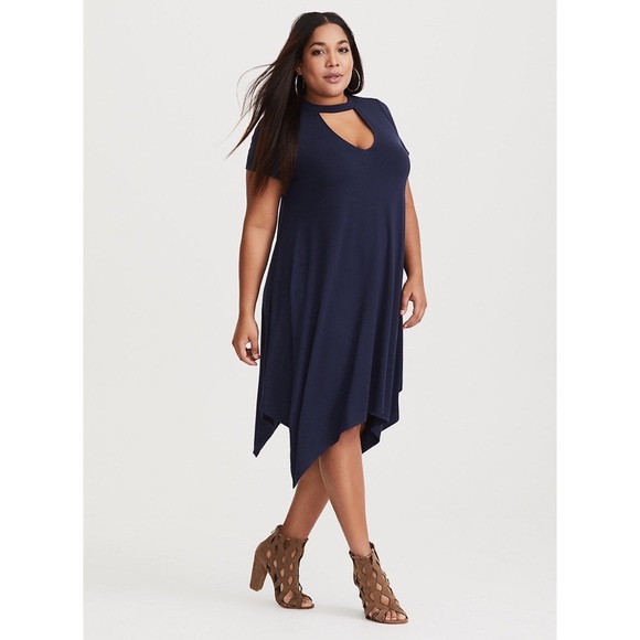 torrid Dresses & Skirts - Torrid Navy Blue Cutout Jersey Dress Size 2